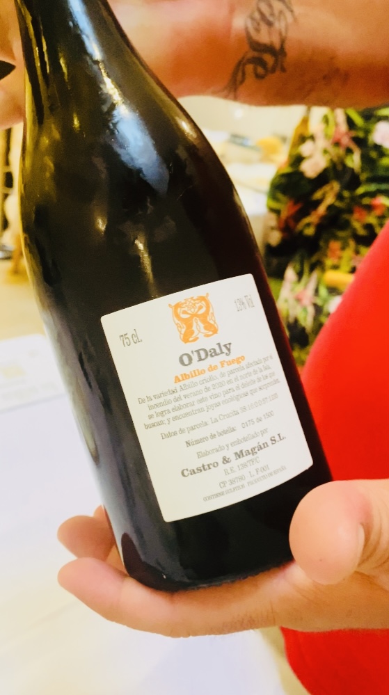 O’Daly es un vino muy especial pues está hecho con albillo criollo de la parcela afectada por el incendio del verano de 2020 en el norte de La Palma. Solo hay 1.500 botellas de esta joya enológica.